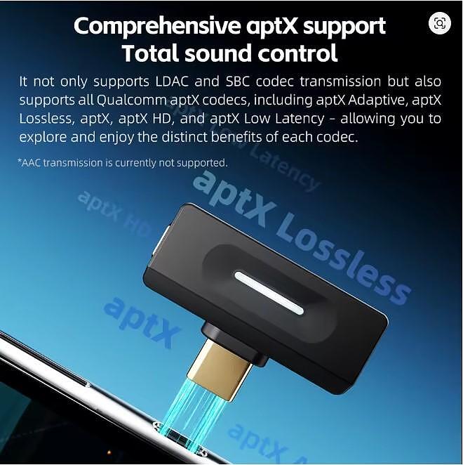FiiO Air Link High-Resolution Bluetooth 6.0 USB-C Transmitter with QCC5181, LDAC & aptX Lossless, Silver