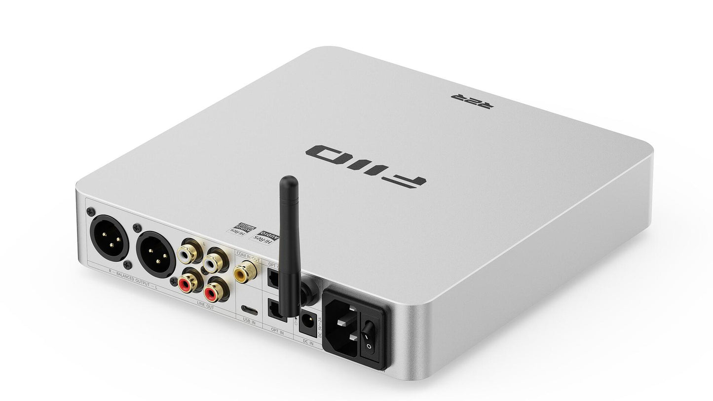 FiiO BR15 R2R High-Resolution Bluetooth Audio Receiver with 24-bit R2R DAC, LDAC/aptX Lossless, and Balanced XLR/RCA Outputs, Silver