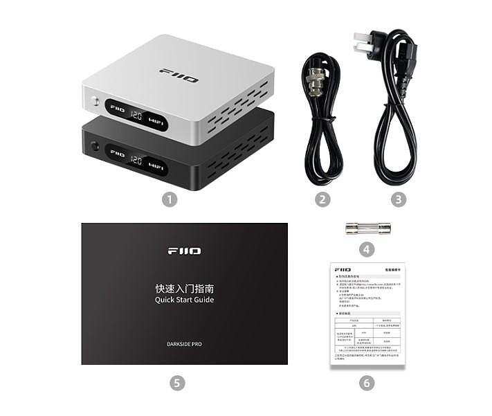 FiiO DARKSIDE PRO SILVER – Low-Noise Regulated Linear Power Supply, 75W Toroidal Transformer, 12V/15V Dual Output, 3A