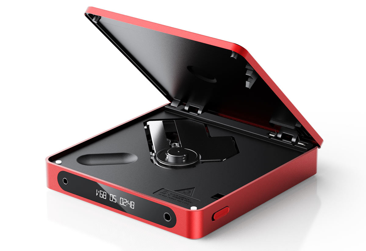 FiiO DM13 – Portable CD Player with Bluetooth 5.1, Multi-Format Support, Dual 3.5mm/4.4mm Output, 1000mAh Battery, Red