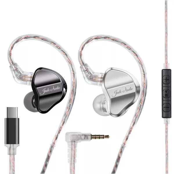 FiiO Jade Audio JD1 TC – Single Dynamic In-Ear Monitors, 10mm LCP Driver, Type-C, Built-in DSP, Hi-Res 96kHz/24bit, Black