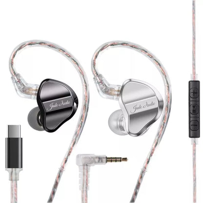 FiiO Jade Audio JD1 TC – Single Dynamic In-Ear Monitors, 10mm LCP Driver, Type-C, Built-in DSP, Hi-Res 96kHz/24bit, Black