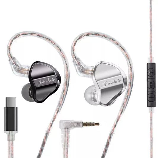 FiiO Jade Audio JD1 TC – Single Dynamic In-Ear Monitors, 10mm LCP Driver, Type-C, Built-in DSP, Hi-Res 96kHz/24bit, Black