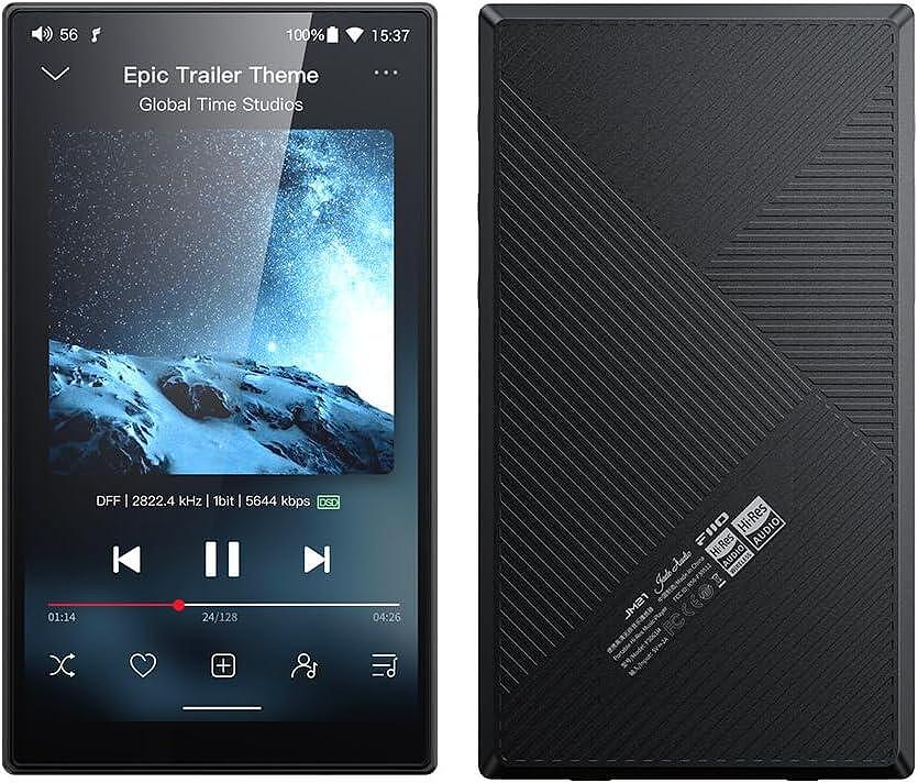 FiiO JadeAudio JM21 Portable Hi-Res Android 13 Music Player with Snapdragon 680, Dual CS43198 DAC & 700mW Balanced Output, Black. NEW 4+64 BATTERY CAPACITY 3100 mAh