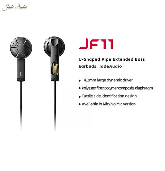 FiiO JF11 Single Dynamic Driver Earbuds - Black (No Mic)