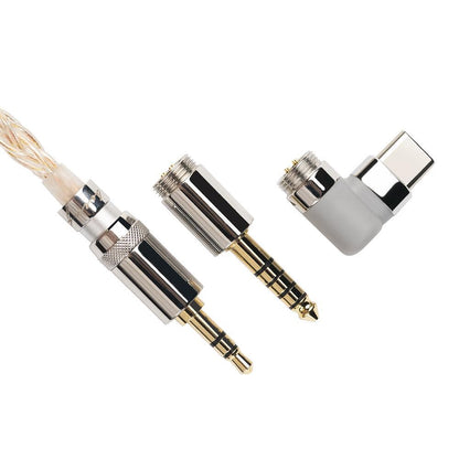 FiiO LC-RE Pro 2025 – Premium Hybrid MMCX Headphone Cable with Interchangeable Plugs (Gold-Silver-Copper, Type-C)