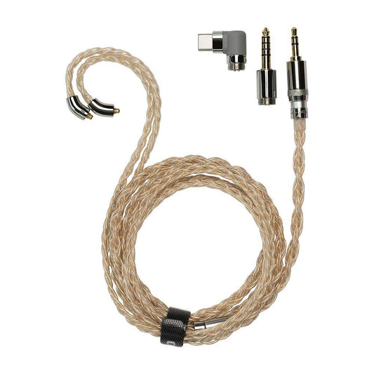FiiO LC-RE Pro 2025 – Premium Hybrid MMCX Headphone Cable with Interchangeable Plugs (Gold-Silver-Copper, Type-C)