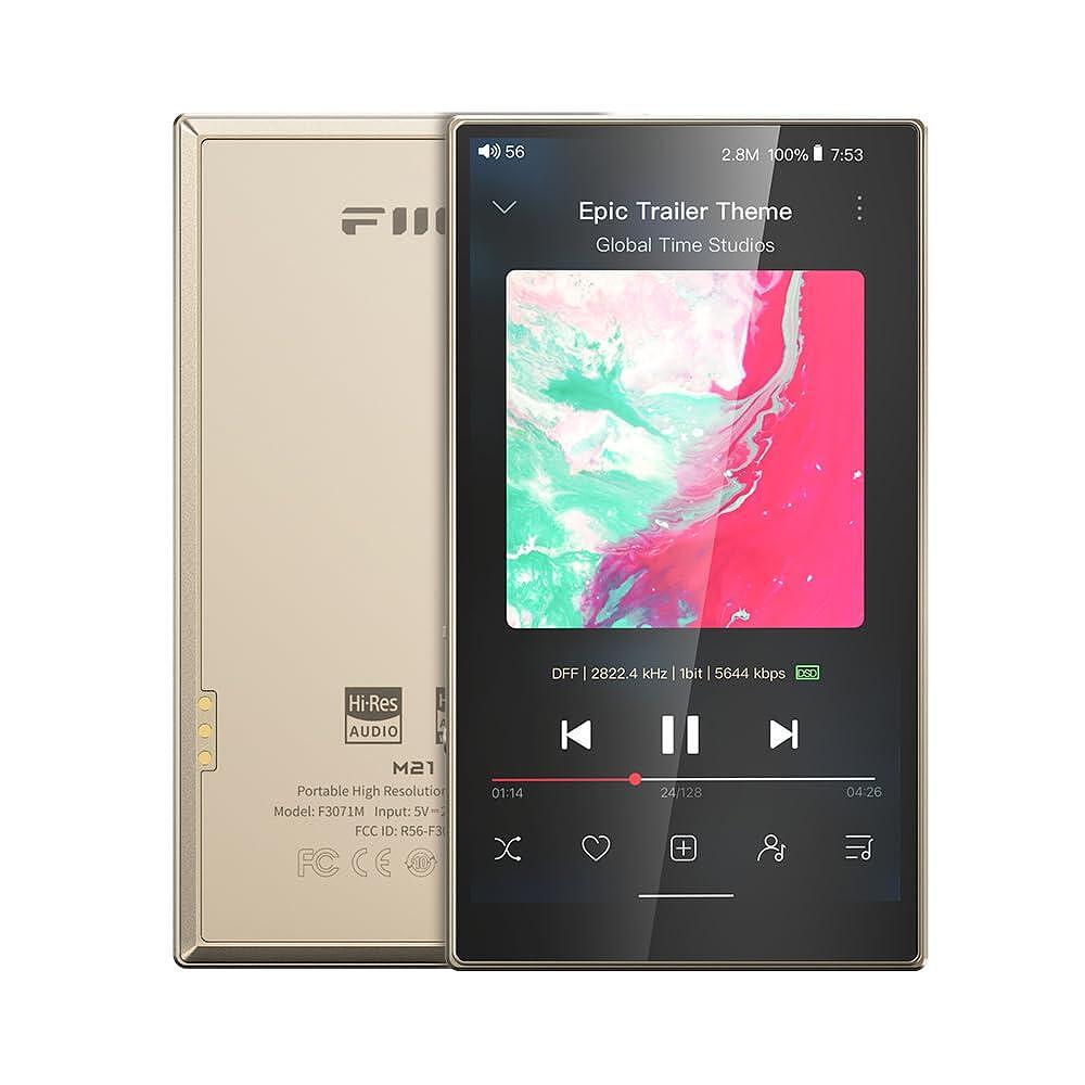 FiiO M21 High-Resolution Portable Lossless Music Player | Hi-Fi Audio Player, TITANIUM GOLD