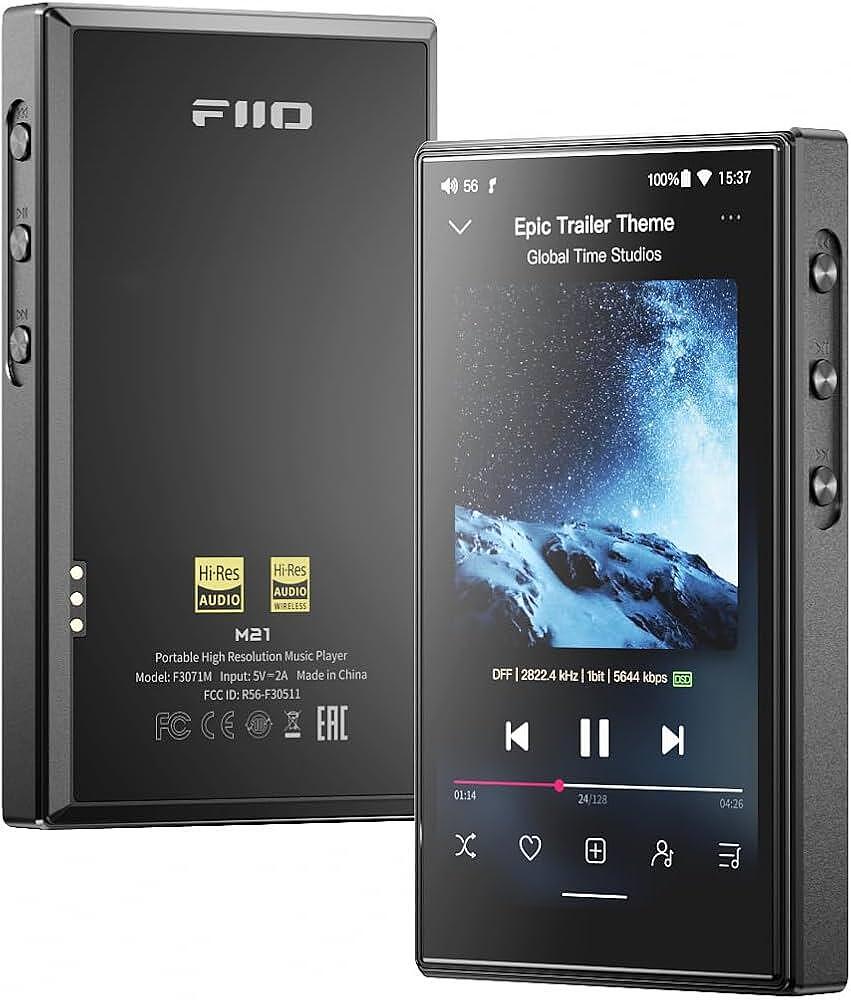 FiiO M21 High-Resolution Portable Lossless Music Player | Hi-Fi Audio Player, Black
