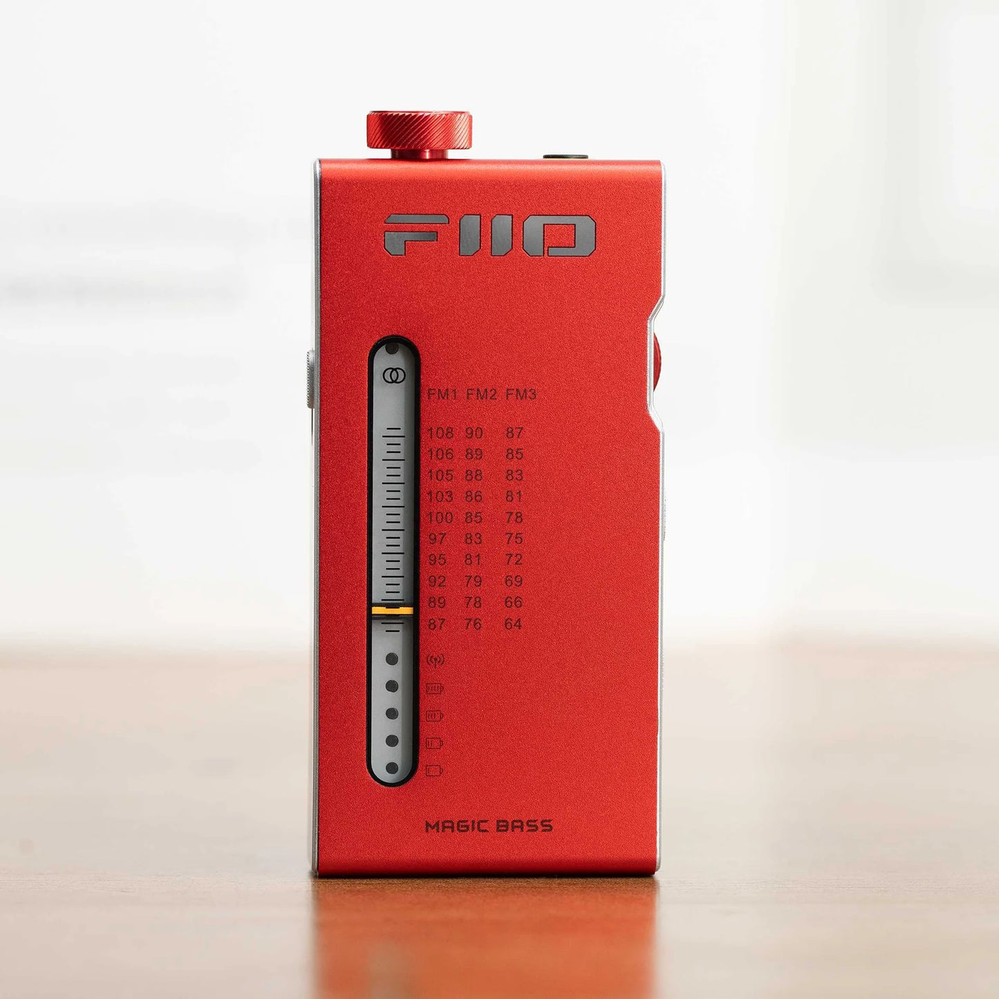 FiiO RR11 Red – Portable Stereo FM Radio with HiFi AMP Mode, Ultra-Thin Aluminum Body, 64-108MHz Coverage, BASS+3D Sound