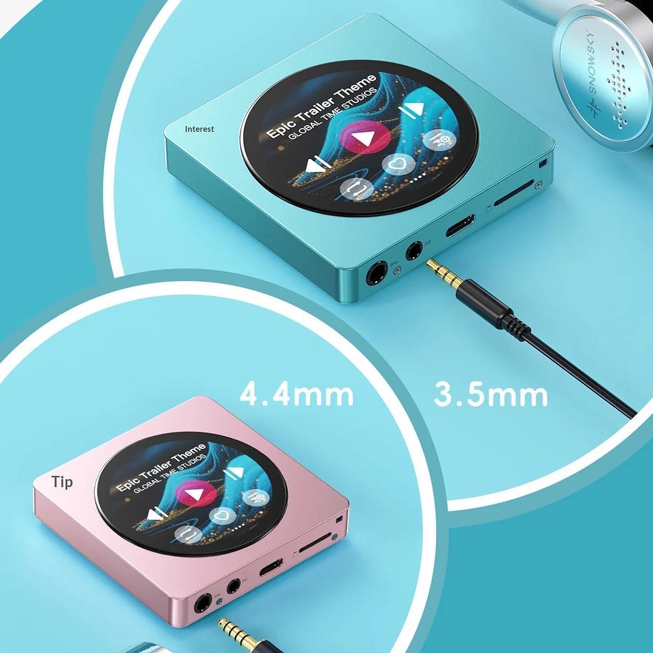FiiO Snowsky DISC Portable Hi-Res Music Player with Bluetooth 5.4 LDAC, Wi-Fi, USB DAC & Coaxial Output, Blue