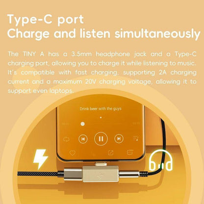 FiiO SNOWSKY TINY A BLACK – Portable USB DAC & Headphone Amplifier, 10-Band PEQ, PCM 384kHz/DSD256, 3.5mm + Type-C Charging