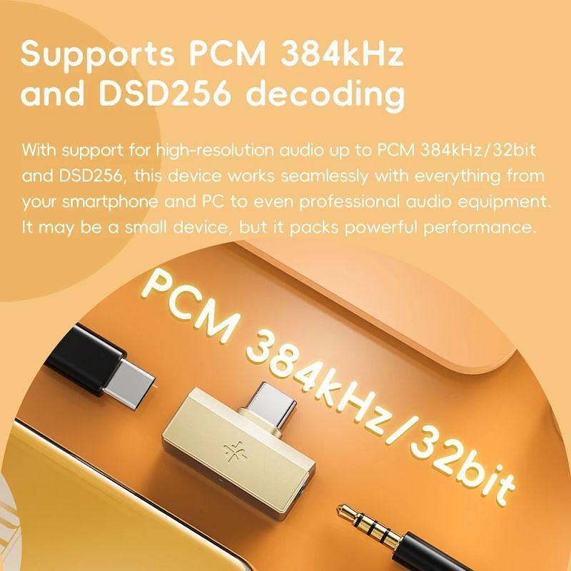 FiiO SNOWSKY TINY A SILVER – Portable USB DAC & Headphone Amplifier, 10-Band PEQ, PCM 384kHz/DSD256, 3.5mm + Type-C Charging