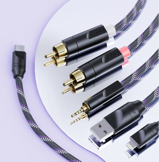 FiiO TRUST Series LT-3.5M – Silver-Plated OFC Type-C to 3.5mm Audio Decoding Cable 1000mm