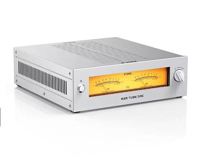 FiiO WARMER R2R Tube DAC/Amp – Fully Balanced 24-Bit R2R, JJ E88CC Tube Buffer, USB/Optical/Coaxial In, RCA & XLR Out, Silver. Available